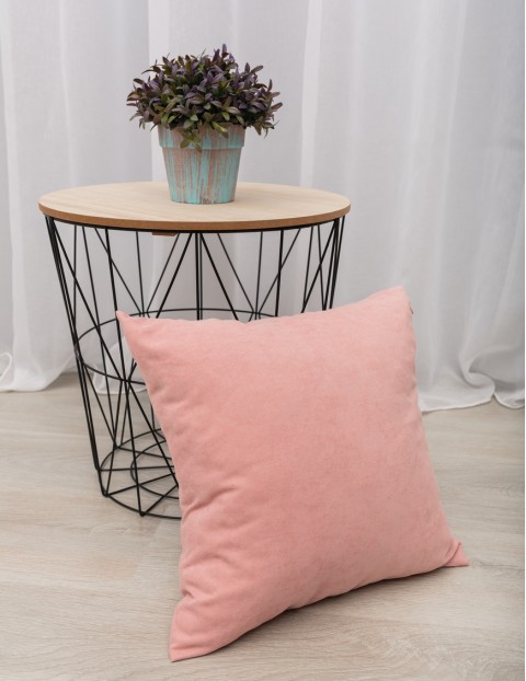 Подушка декоративная велюр-канвас розовый, 40*40
