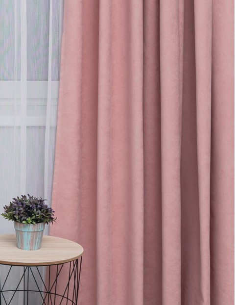 Комплект штор Велюр-канвас розовый, 250х260 - 2шт.